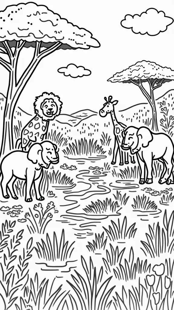 coloriages d’animaux sauvages imprimables